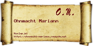 Ohnmacht Mariann névjegykártya